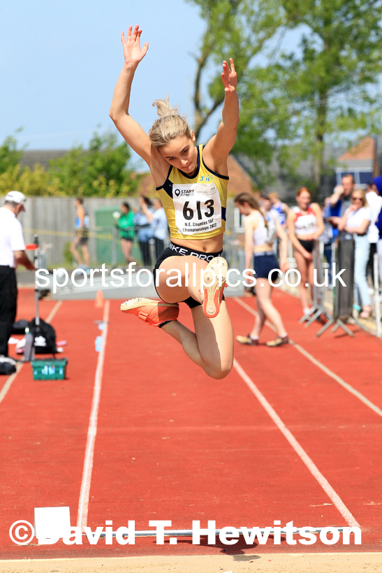 Women and Girls long jump, 2022 North Eastern Track and Field Champs., Middlesbrough. David T. Hewitson/Sports for All Pics